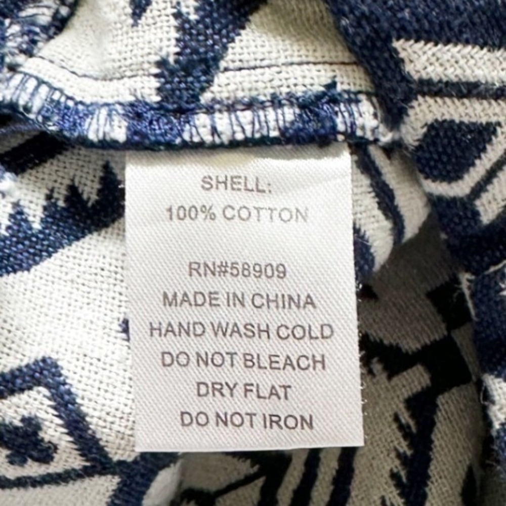 Gianni Bini Navy White Geometric Aztec‎ Print Cotton High Waist 3" Inseam Shorts - Picture 4 of 5